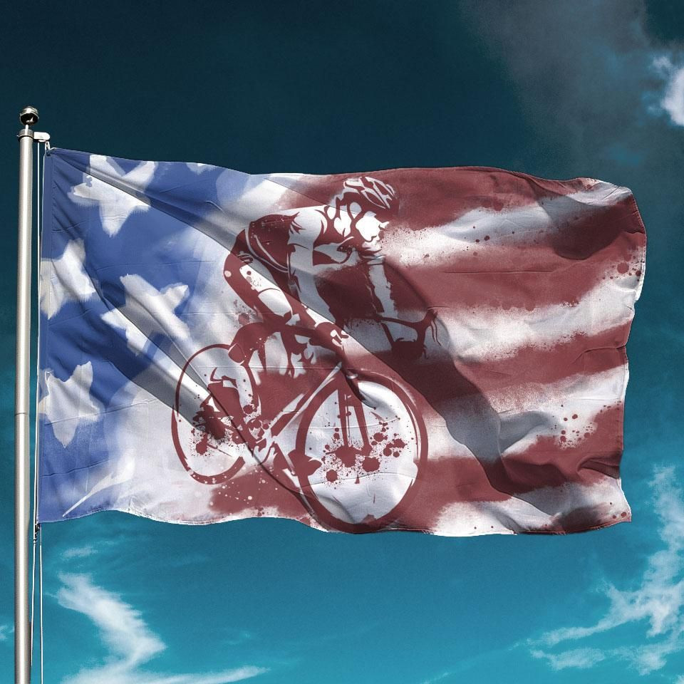 Cycling American Cycling Flag Garden Flag House Flag