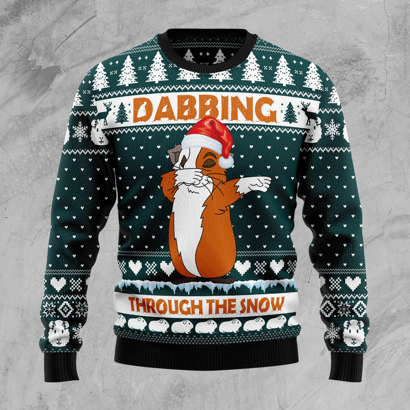 Dabbing Through The Snow Guinea Pig Ugly Christmas Sweater