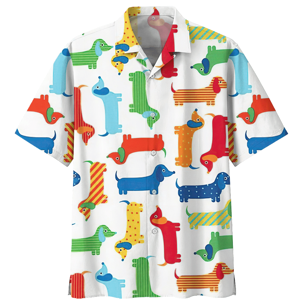 Dachshund Aloha Hawaiian Shirt Colorful Short Sleeve Summer Beach Casual Shirt For Men And Women