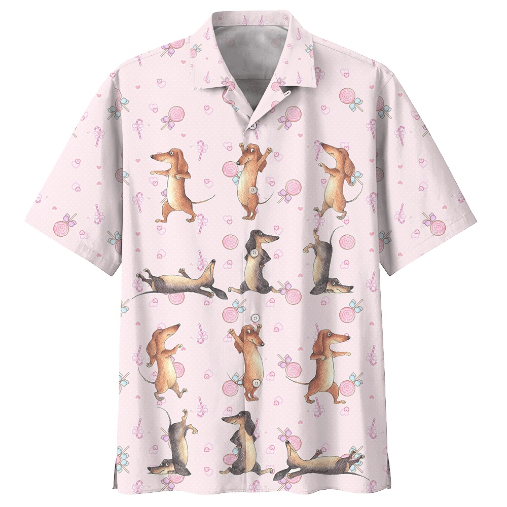 Dachshund Aloha Hawaiian Shirt Colorful Short Sleeve Summer Beach Casual Shirt For Men And Women