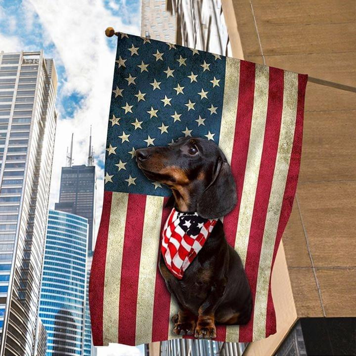 Dachshund American Flag Garden Flag House Flag