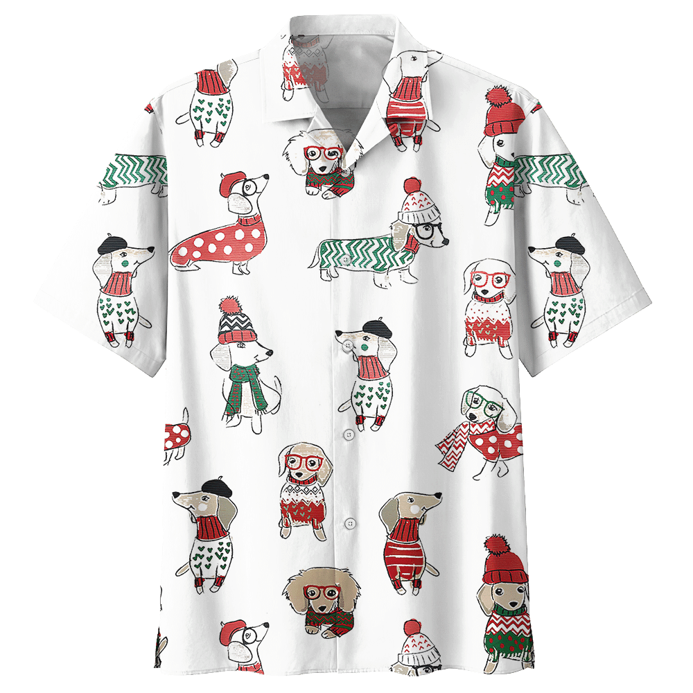 Dachshund Christmas Aloha Hawaiian Shirt Colorful Short Sleeve Summer Beach Casual Shirt For Men And Women