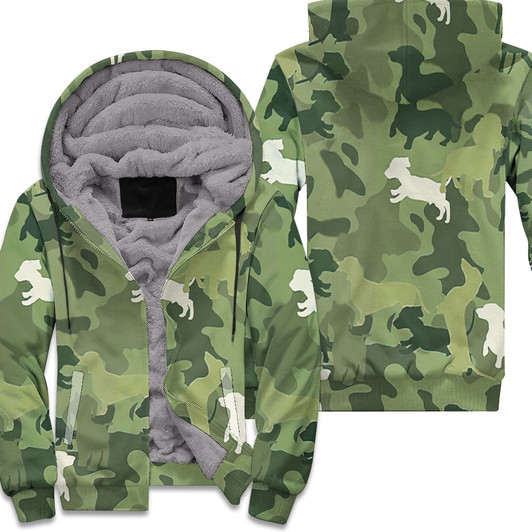 Dachshund Dog Pattern Camouflage Color Style For Dog Lover 3D Fleece Hoodie