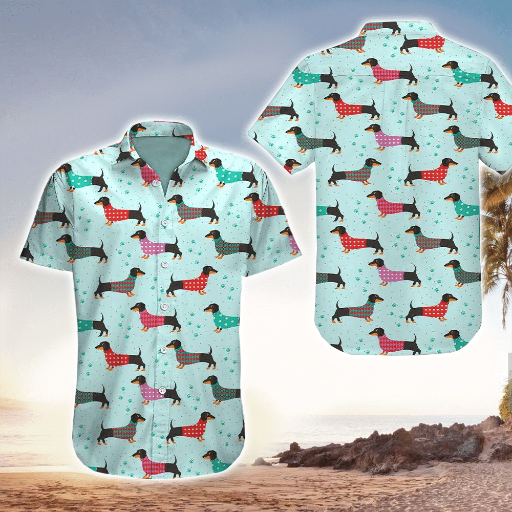 Dachshund Funny Hawaiian Shirt for Men and Women