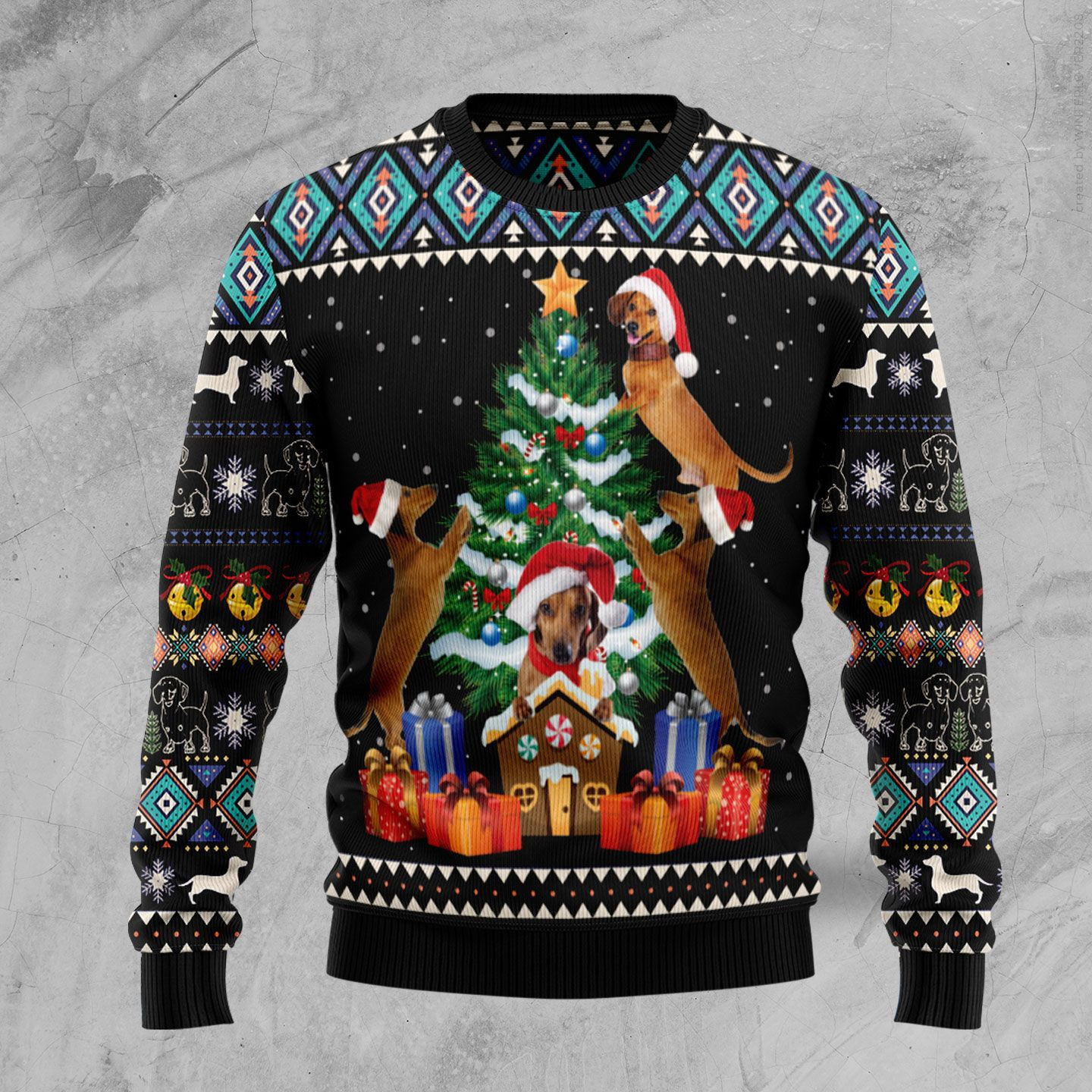 Dachshund Group Christmas Ugly Christmas Sweater Ugly Sweater For Men Women