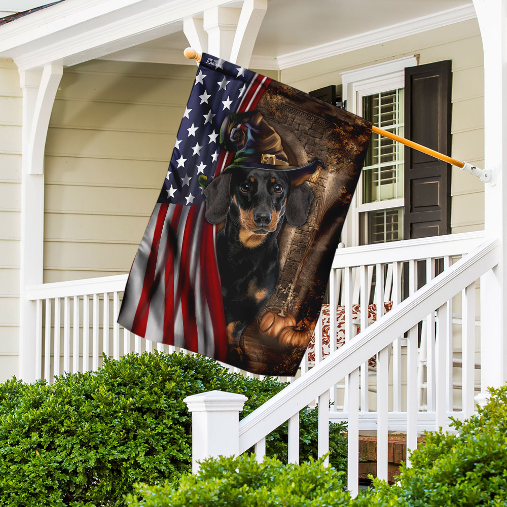 Dachshund Halloween American US Flag Halloween Outdoor Decor Fall Yard House Decoration