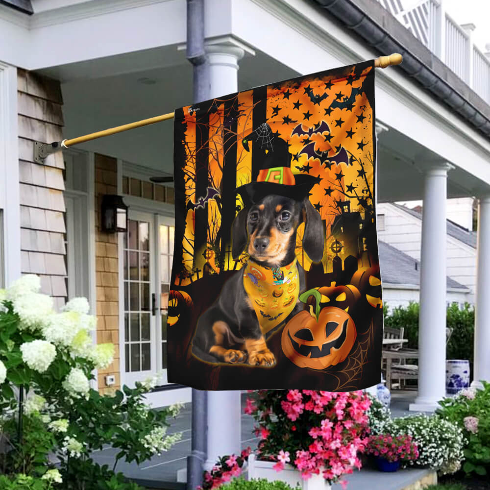 Dachshund Halloween Flag Halloween Outdoor Decor Fall Yard House Decoration