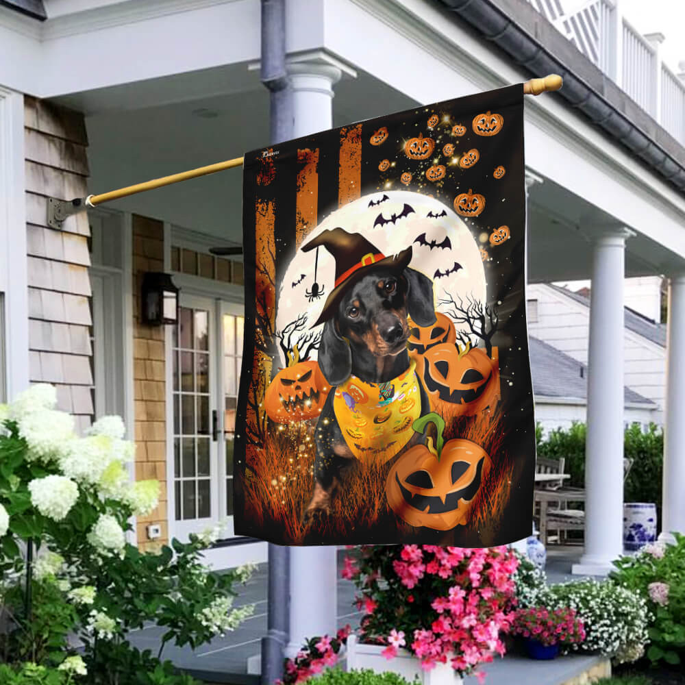 Dachshund Halloween Flag Halloween Outdoor Decor Fall Yard House Decoration