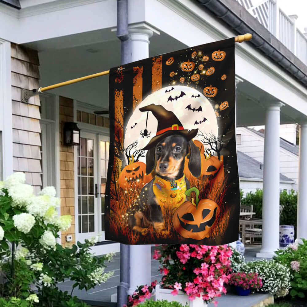 Dachshund Halloween Flag Halloween Outdoor Decor Fall Yard House Decoration