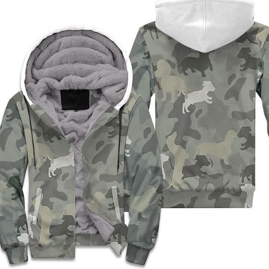 Dachshund Pattern Camouflage Style For Dog Lover Fleece Hoodie