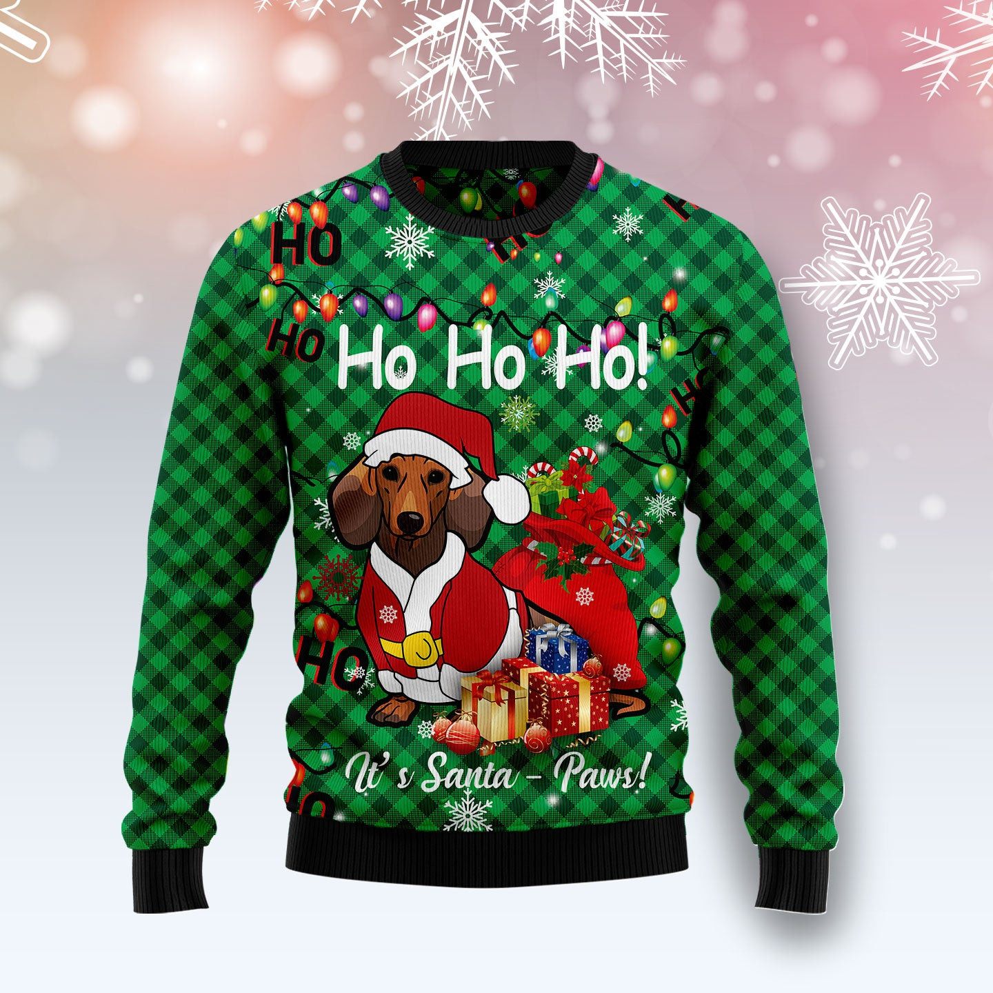 Dachshund Santa Paw Ugly Christmas Sweater
