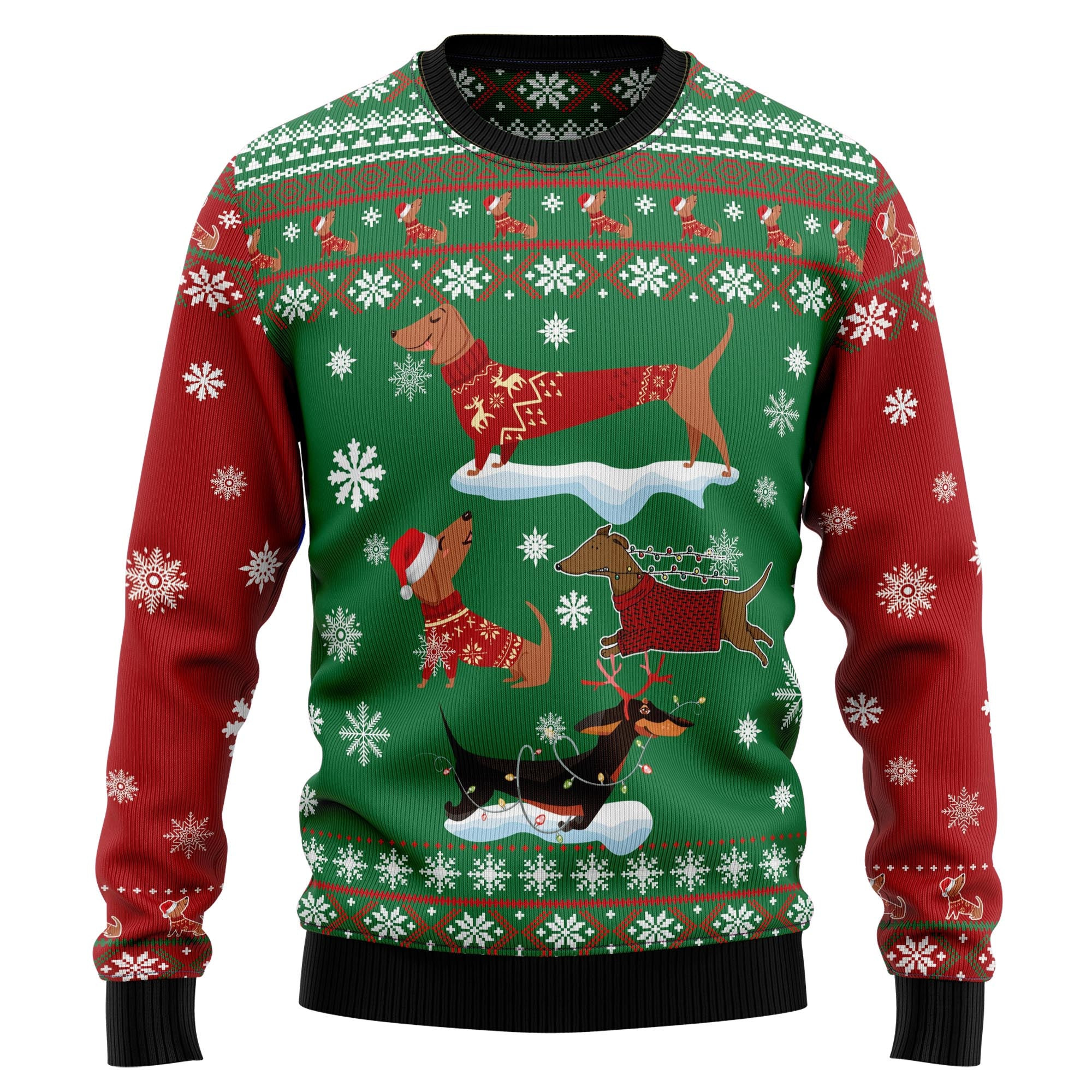 Dachshund Snow Day Ugly Christmas Sweater