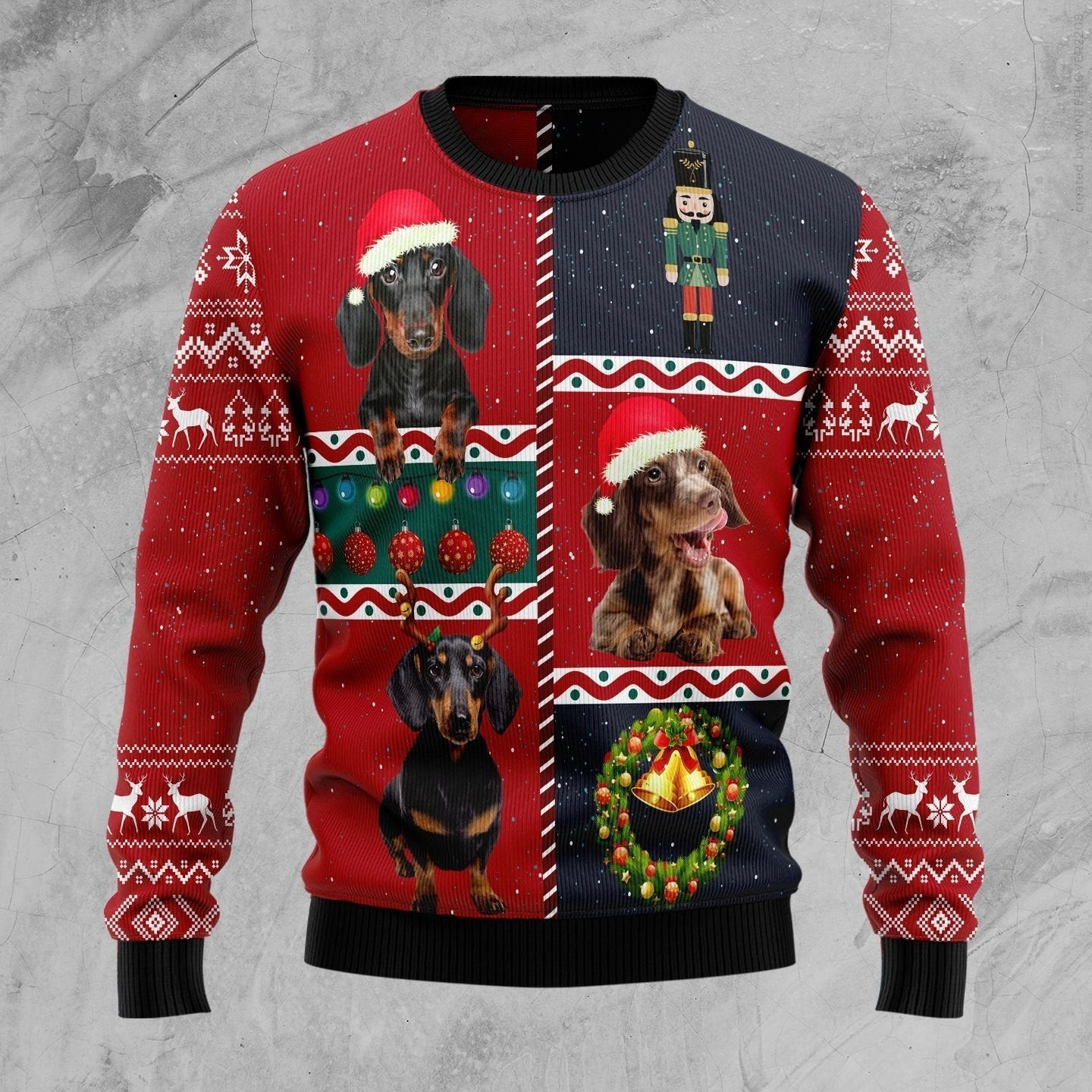 Dachshund Vintage Ugly Christmas Sweater Ugly Sweater For Men Women