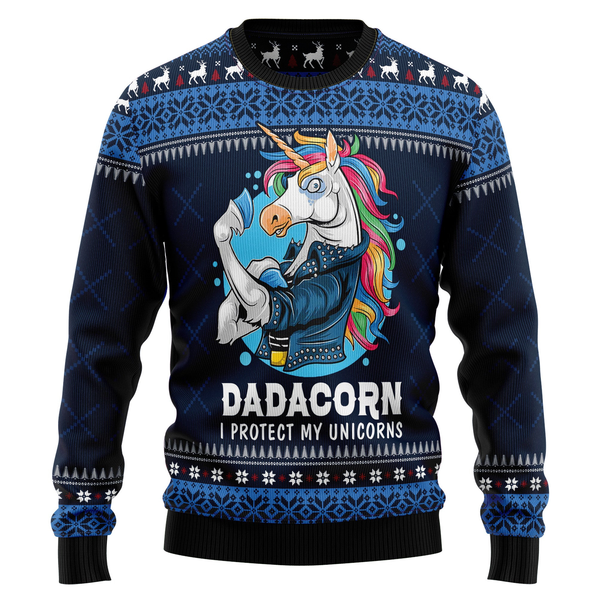 Dadacorn Protector Of My Unicorns Ugly Christmas Sweater