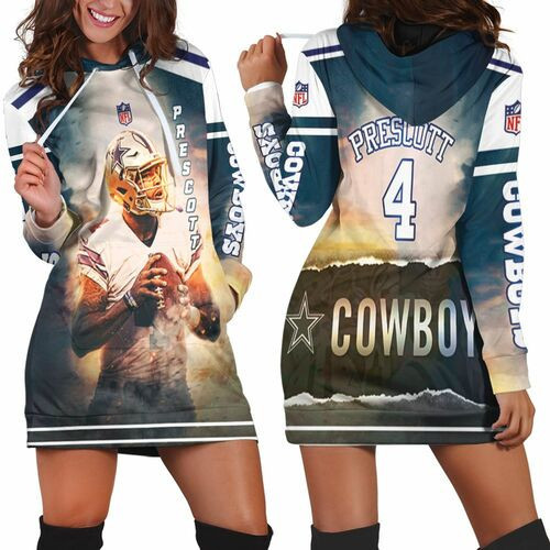 Dak Prescott 4 Dallas Cowboys3d Hoodie Dress Sweater Dress Sweatshirt Dress