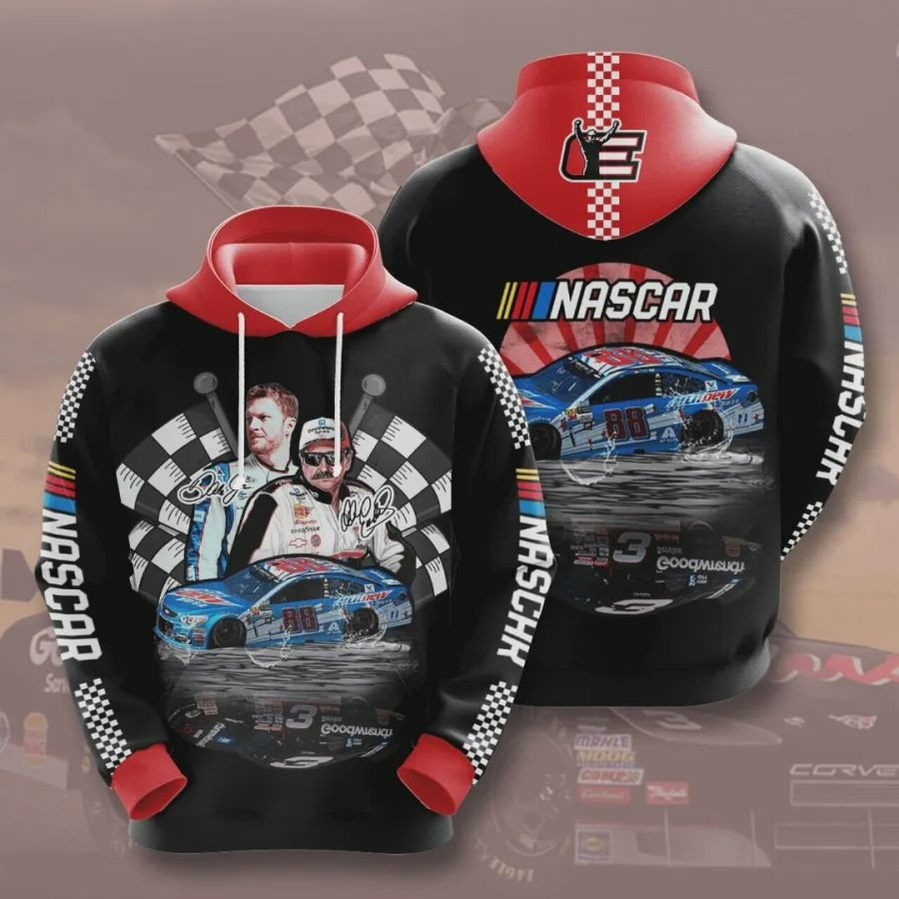 Dale Earnhardt 3d All Over Printed Hoodie