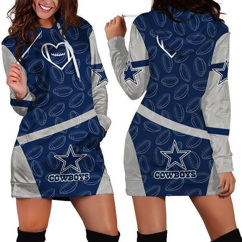 Dallas Cowboys Balls Heart For Fan 3d Hoodie Dress Sweater Dress Sweatshirt Dress 3d Hoodie Dress Sweater Dress Tshirt