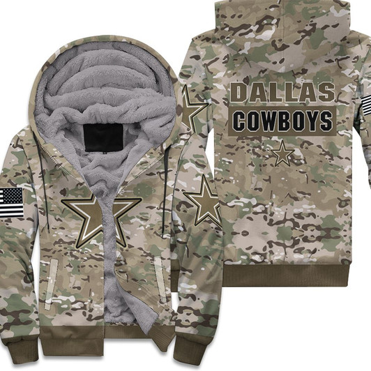 Dallas Cowboys Camouflage Pattern 3D Fleece Hoodie