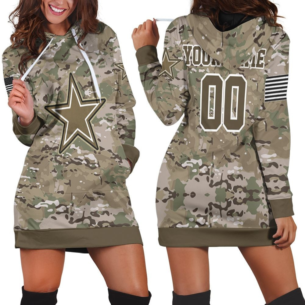 Dallas Cowboys Camouflage Pattern 3d Hoodie Dress Sweater Dress Sweatshirt Dress