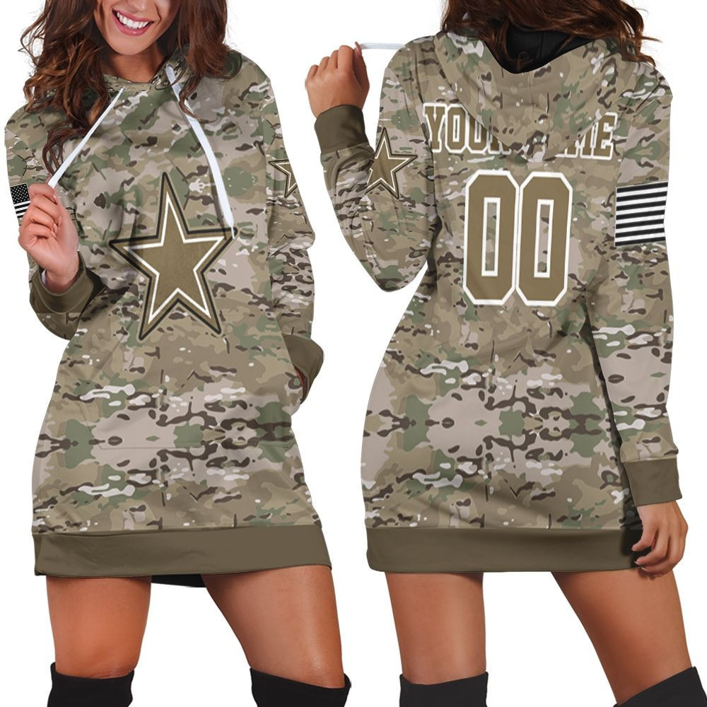Dallas Cowboys Camourflage Veteran 3d Hoodie Dress Sweater Dress Sweatshirt Dress