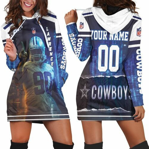 Dallas Cowboys Demarcus Lawrence 90 3d Hoodie Dress Sweater Dress Sweatshirt Dress