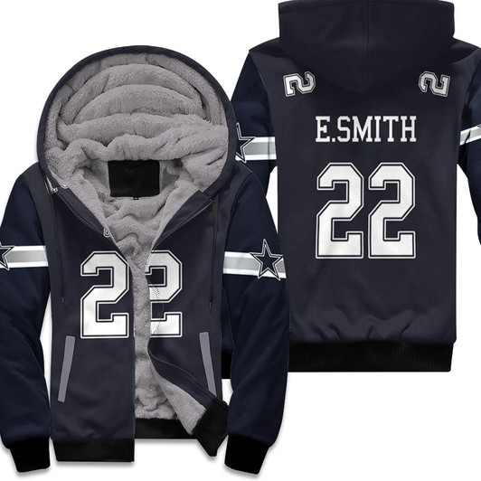 Dallas Cowboys Emmitt Smith 22 Nfl Pro Line Navy Jersey Style Gift For Cowboys Fans Fleece Hoodie