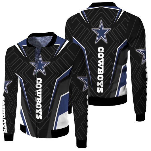 Dallas Cowboys Football Fan Fleece Bomber Jacket