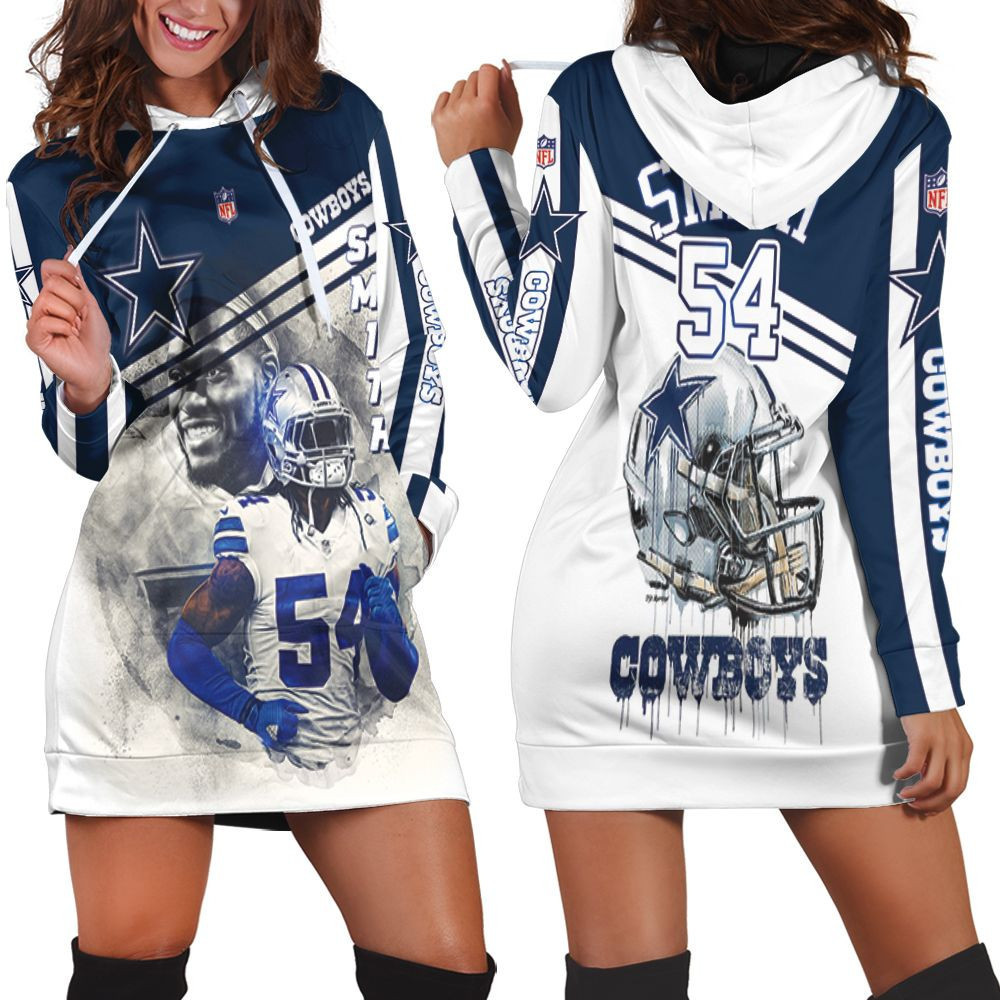 Dallas Cowboys Jaylon Smith 54 3d Hoodie Dress Sweater Dress Sweatshirt Dress