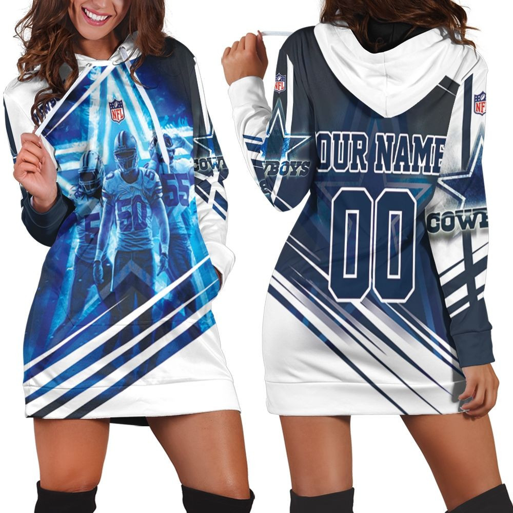 Dallas Cowboys Jaylon Smith 54 Sean Lee 50 Leighton Vander Esch 55 3d Hoodie Dress Sweater Dress Sweatshirt Dress