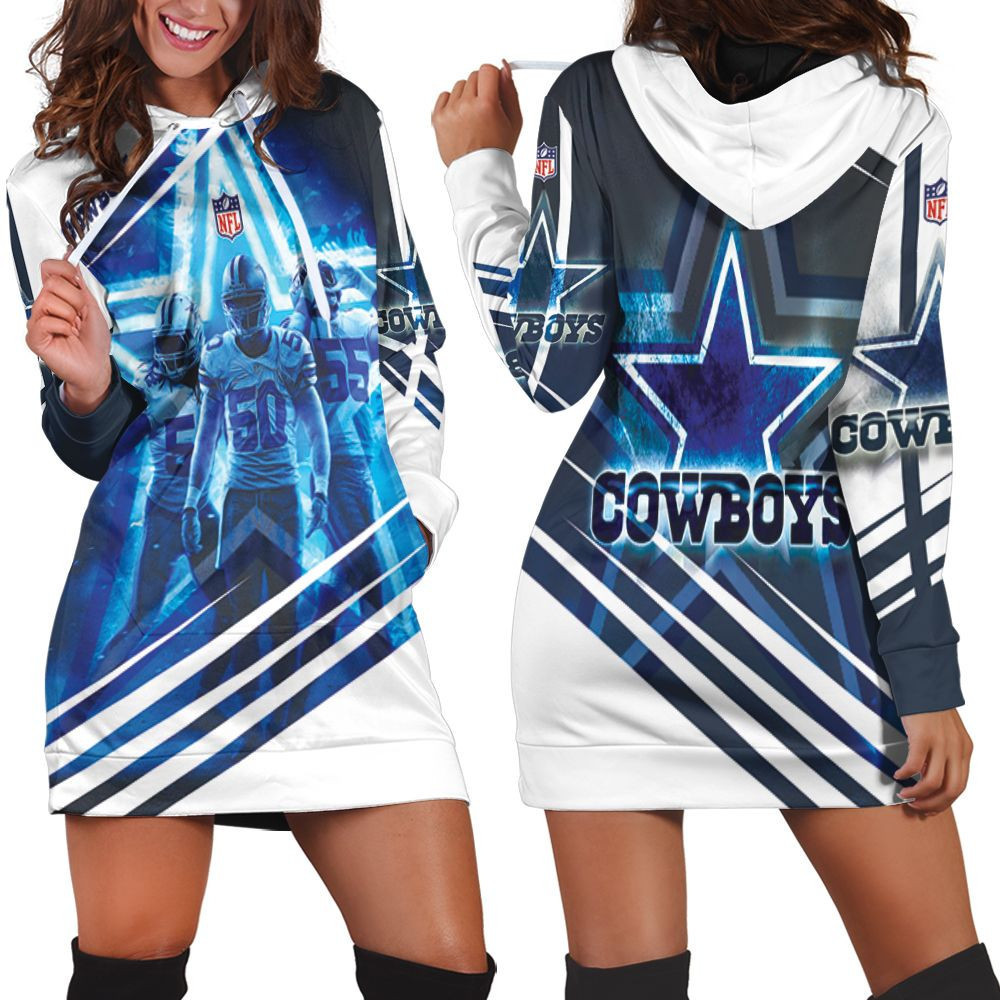 Dallas Cowboys Jaylon Smith 54 Sean Lee 50 Leighton Vander Esch 55 3d Hoodie Dress Sweater Dress Sweatshirt Dress