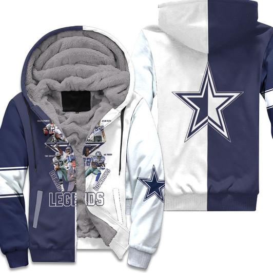 Dallas Cowboys Legends Coach And Players Sgined 3D Fleece Hoodie