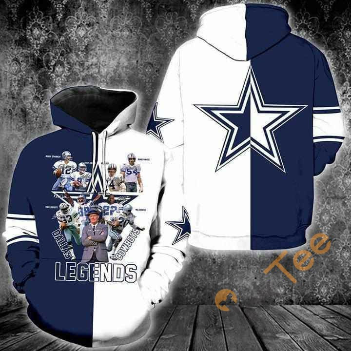 Dallas Cowboys Legends Coach And Players Sgined Hoodie 3d