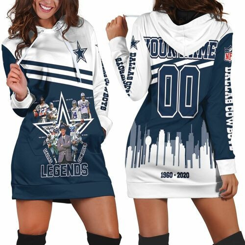 Dallas Cowboys Legends Signature 60th Anniversary For Fan 3d Hoodie Dress Sweater Dress Sweatshirt Dress