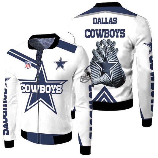 Dallas Cowboys Logo Nfl Fleece Bomber Jacket