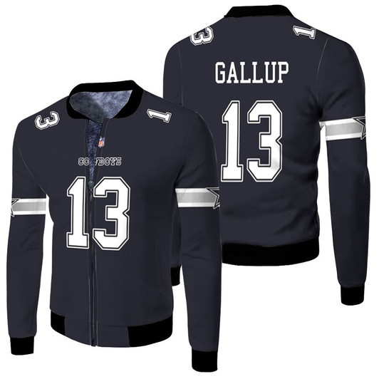 Dallas Cowboys Michael Gallup 13 Nfl Pro Line Navy Jersey Style Gift For Cowboys Fans Fleece Bomber Jacket