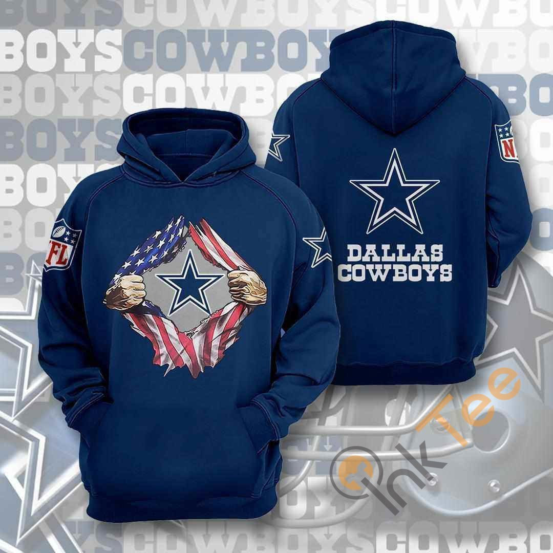 Dallas Cowboys Nfl American Ripped Hoodie 3d