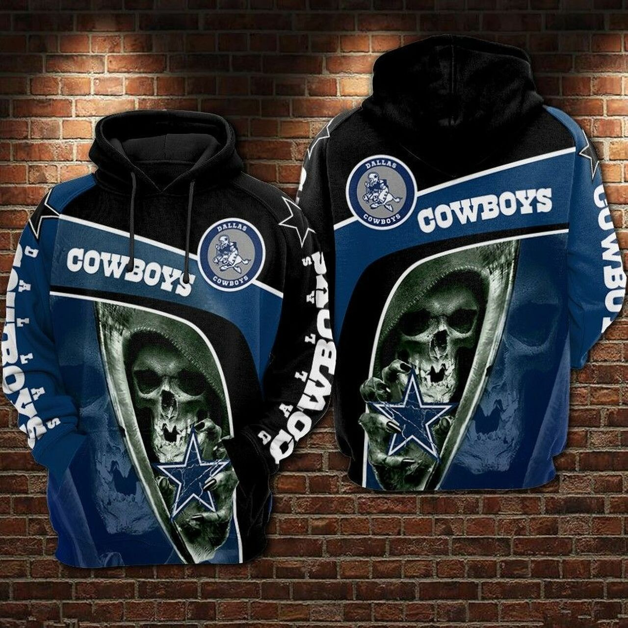 Dallas Cowboys Nfl Football Skull Death Star 3d Hoodie For Men For Women Dallas Cowboys All Over