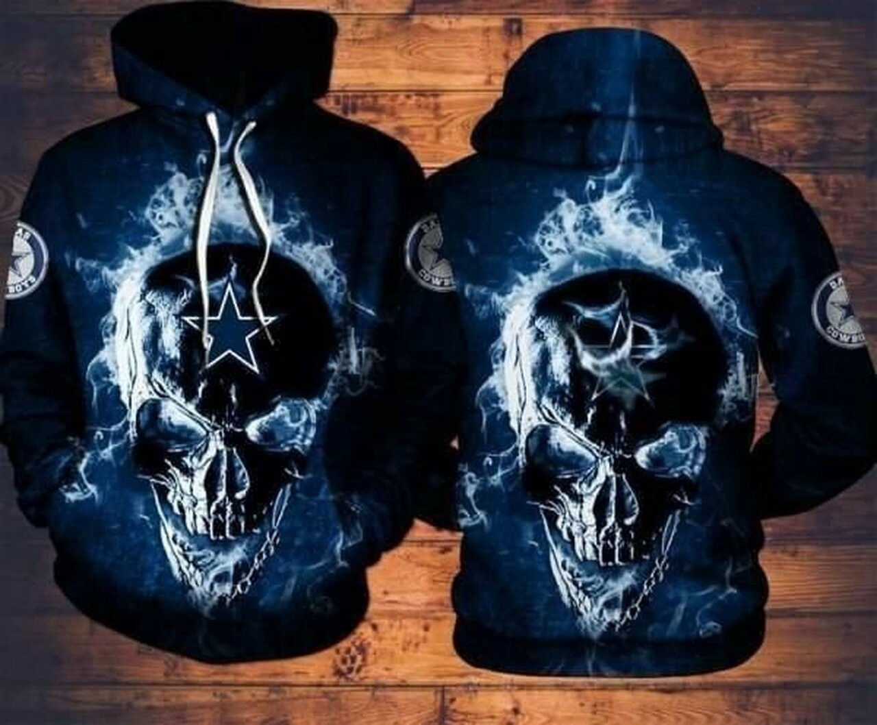 Dallas Cowboys Nfl Football Skull Fire Black Men And Women 3d Full Printing Pullover Hoodie And Zippered Dallas Cowboys 3d Full Printing Shirt 2020