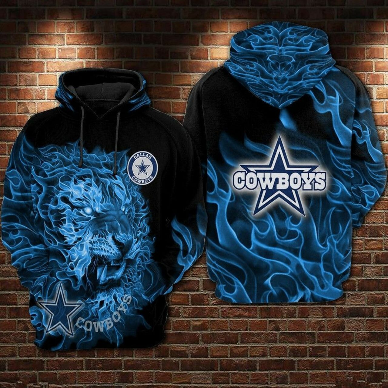 Dallas Cowboys Nfl Football Tiger Smoke Blue 3d Hoodie For Men For Women Dallas Cowboys All Over