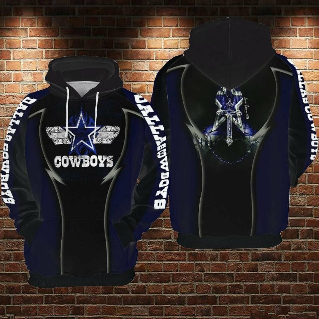 Dallas Cowboys Nfl National Football League Black Blue Men And Women 3d Full Printing Pullover Hoodie And Zippered Dallas Cowboys 3d Full Printing Shirt 2020