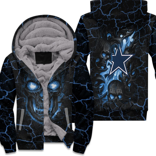 Dallas Cowboys Skull 3D Fleece Hoodie