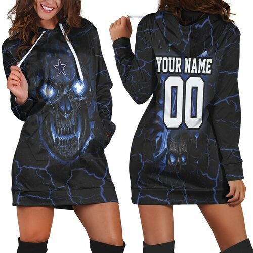 Dallas Cowboys Skull 3d Hoodie Dress Sweater Dress Sweatshirt Dress