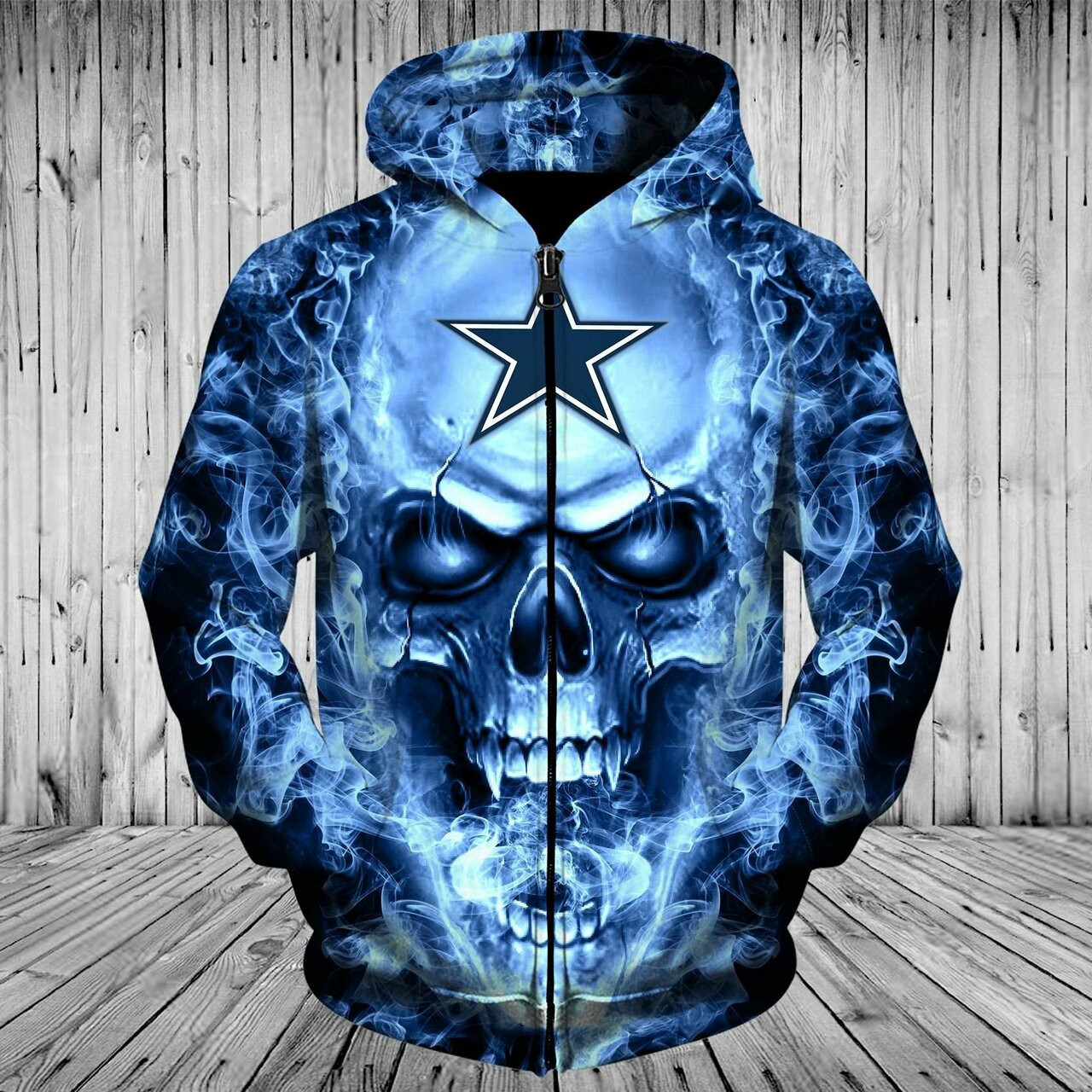 Dallas Cowboys Skull Nfl Limited Edition Mens And Womens 3d All Over Print Hoodie