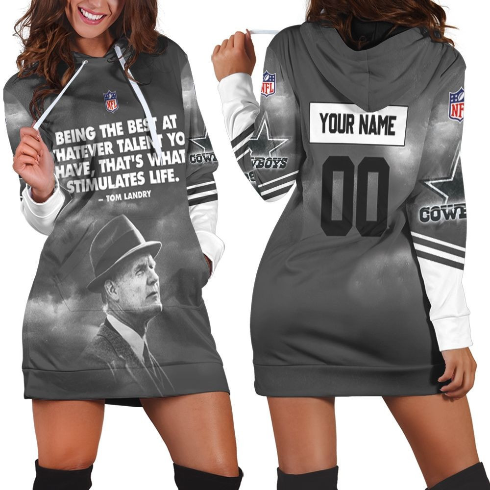 Dallas Cowboys Tom Landry Quote Personalized Hoodie Dress Sweater Dress Sweatshirt Dress