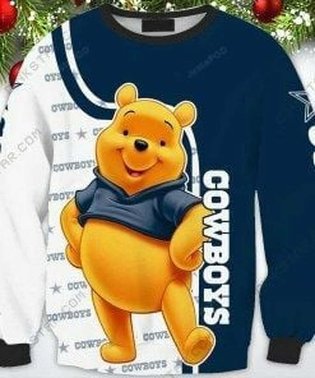 Dallas Cowboys With Winnie The Pooh 3d All Over Print Hoodie