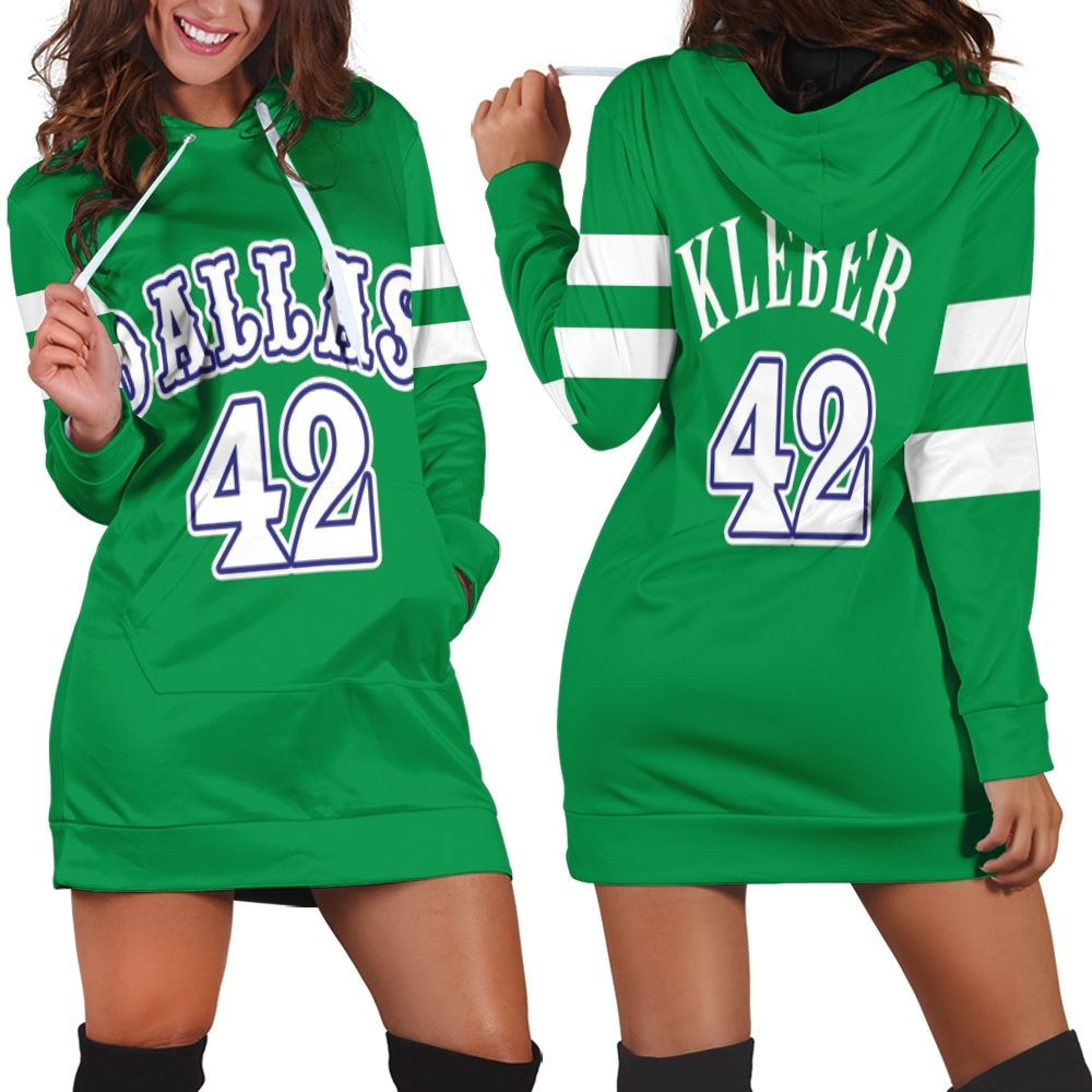 Dallas Mavericks Maxi Kleber 42 2020 Nba Green Jersey Hoodie Dress Sweater Dress Sweatshirt Dress