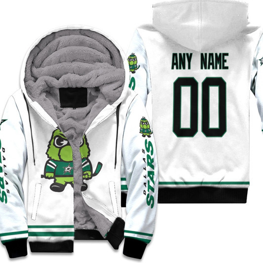 Dallas Stars Nhl Ice Hockey Team Logo White 3D Designed Allover Custom Name Number Gift For Stars Fans Fleece Hoodie