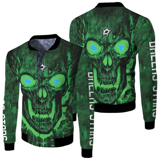 Dallas Stars Skull Fleece Bomber Jacket