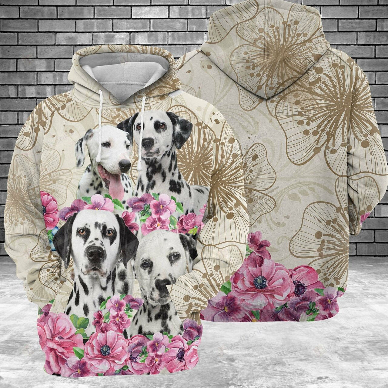 Dalmatian Flower 3d All Over Print Hoodie