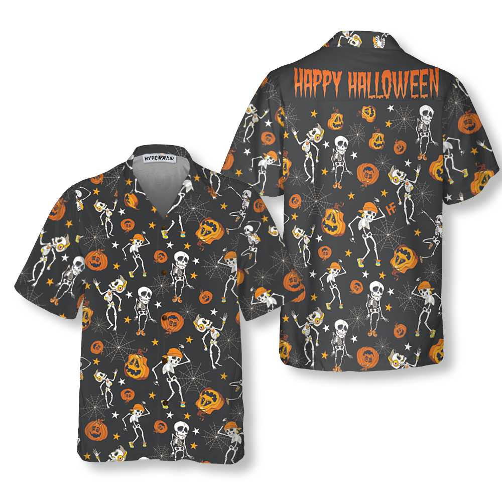 Dancing Skeletons Happy Halloween Hawaiian Shirt Funny Halloween Shirt Best Gift For Halloween